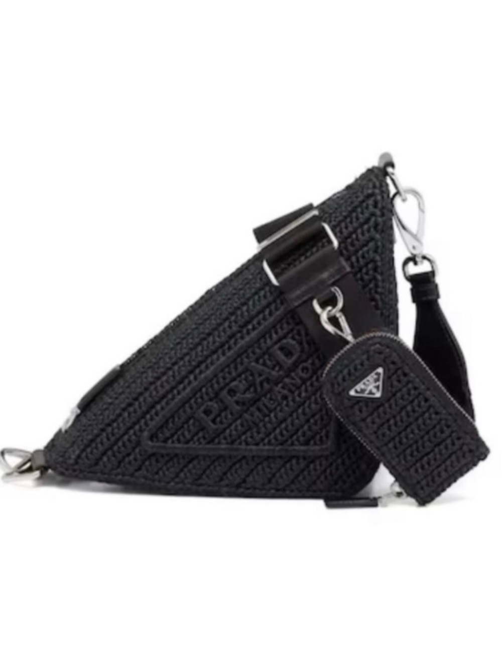 Prada Black Raffia Triangle Crochet
Shoulder Bag